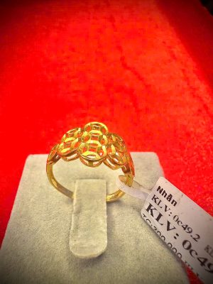 Nhẫn kim tiền nữ vàng 18k