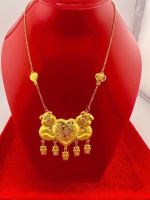 Dây cưới hình heo trái tim vàng 24k