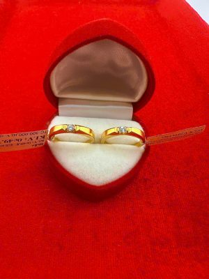 Cặp nhẫn cưới vàng 18k